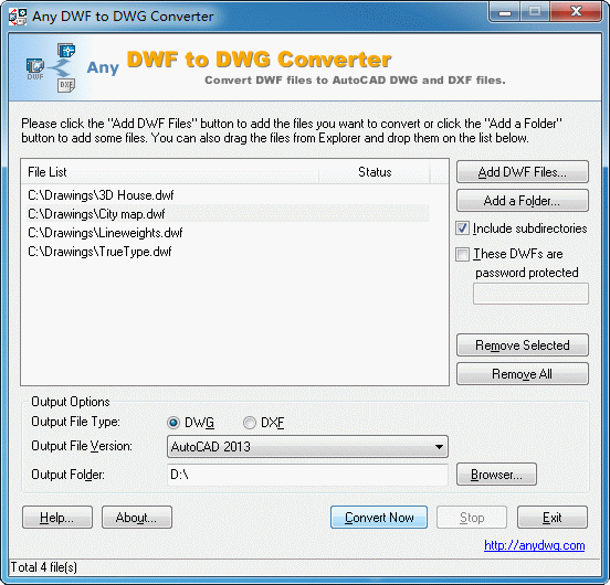 DWF to DWG Screenshot